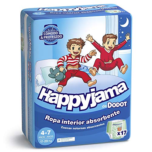 Dodot Happyjama - Pañales para Niño, 4-7 años, 17 pañales