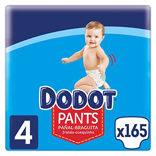 Dodot Pants Pañal - Braguita Talla 4, 165 Pañales, 9 kg - 15 kg, Pañal - Braguita con Ajuste 360° Anti - fugas, 8001841898407