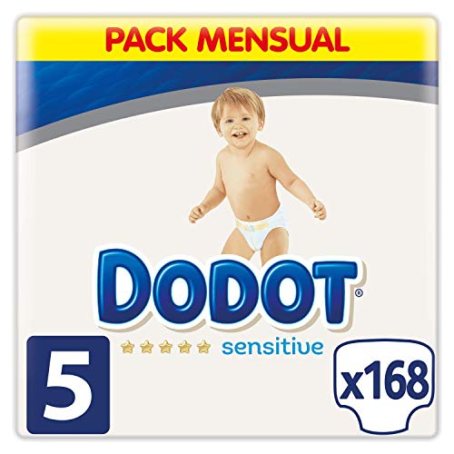 Dodot Sensitive Pañales Talla 5, 168 Pañales, 11-16 kg