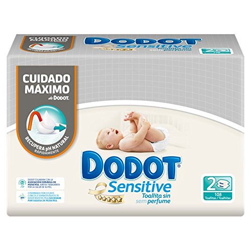 Dodot Sensitive - Toallitas para bebés, 108 unidades