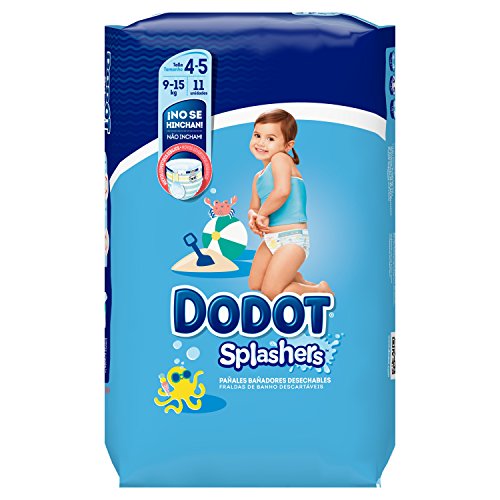 Dodot Splashers Pañales Bañadores Desechables, No se Hinchan y Fácil de Quitar, Talla 4, 9-15 kg  - 11 Unidades