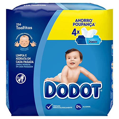 Dodot Toallitas Para Bebé 4 Paquetes, 256 Toallitas