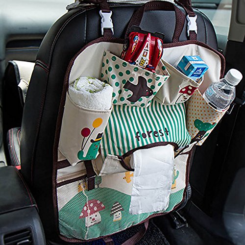 DoMyfit Organizador de Asiento de Coche para bebé, Accesorios de Remolque, Asiento de Niños, Bolsa de Almacenamiento para Colgar (Mushroom)