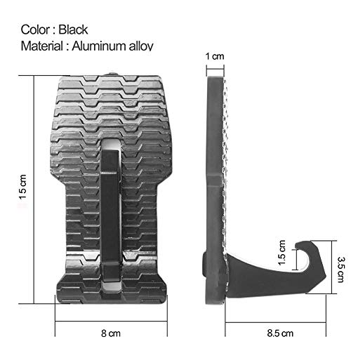 D@Ql Doorstep para Coche- Escalera Plegable Pedal Pegs Foot Hooked On Slam Latch con Martillo De Seguridad, Fácil Acceso A SUV Off-Road Car Rooftop Roof-Rack, Soporte hasta (500 Kg),Black,1Pcs