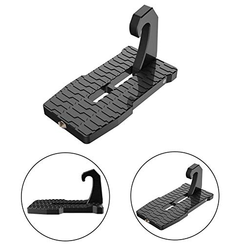 D@Ql Doorstep para Coche- Escalera Plegable Pedal Pegs Foot Hooked On Slam Latch con Martillo De Seguridad, Fácil Acceso A SUV Off-Road Car Rooftop Roof-Rack, Soporte hasta (500 Kg),Black,1Pcs