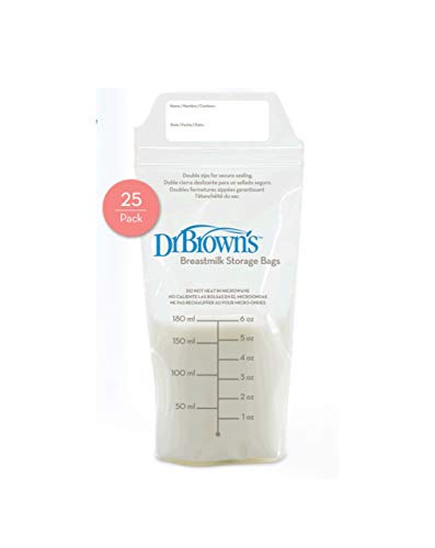 Dr Brown's - Bolsas de leche materna (pack con 25 bolsas)