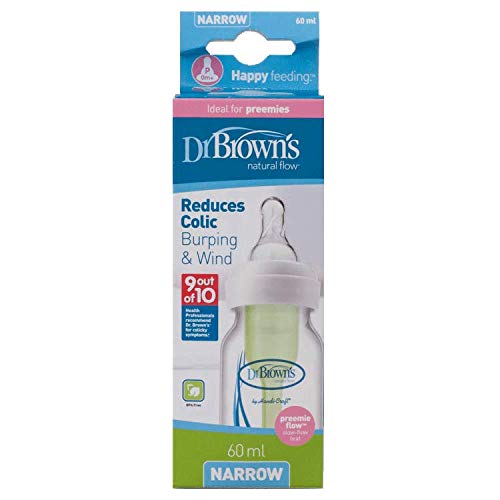 Dr. Brown's estrecho, reduce cólicos - Biberón, 60 ml