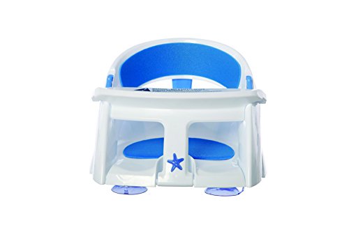 Dreambaby Silla de Baño plegable, acolchada y con indicador de calor, blanco y azul