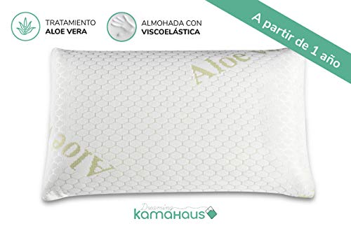 Dreaming Kamahaus Almohada de Cuna VISCOELÁSTICA | Ideal para NIÑOS A Partir DE 1 AÑO | Transpirable | Funda Aloe Vera desenfundable con Cremallera | Medida única | Fácil de Guardar |