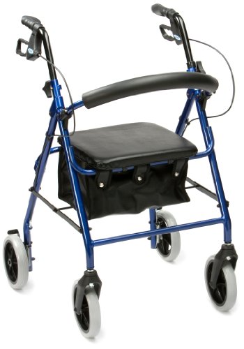 Drive Medical R8BL-23 - Asiento con andador (acolchado, aluminio, muy ligero, plegable), color azul