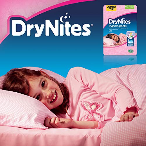 DryNites - Braguitas absorbentes para niñas de 4 – 7 años, 16 unidades