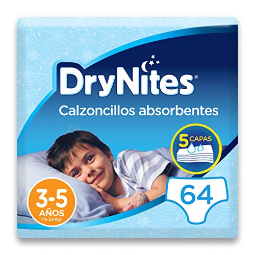 DryNites - Calzoncillos absorbentes para niño - 3-5 años (16-23 kg), 4 paquetes x 16 uds (64 unidades)