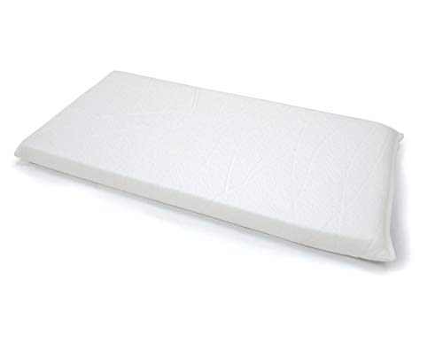 Duérmete Online Almohada Cuna Anti-ahogo 100% Viscoelástica con Funda de Algodón-Totalmente Hipoalergénica y Transpirable-Antiácaros y Antibacterias-Recomendada para Bebés, 50x24cm