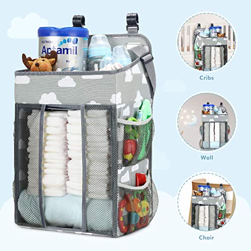 El mejor organizador de pañales colgante para cambiar de mesa, cuna y pared, organizador de guardería, gran capacidad para la guardería, regalo de baby shower para recién nacidos y niñas