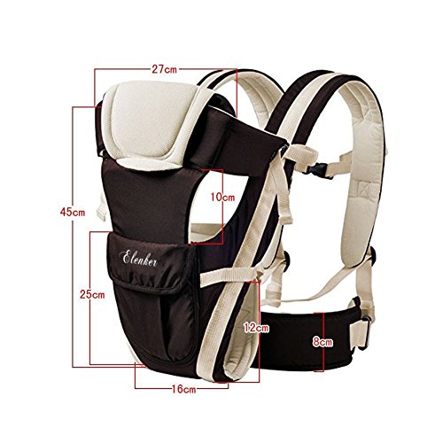 ELENKER Mochila Portabebé ergonómica multifuncion transpirable 4 en 1, con 4 modos para porta bebe con comodidad,para recien nacido al 30 meses, color caqui