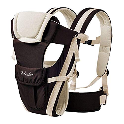 ELENKER Mochila Portabebé ergonómica multifuncion transpirable 4 en 1, con 4 modos para porta bebe con comodidad,para recien nacido al 30 meses, color caqui