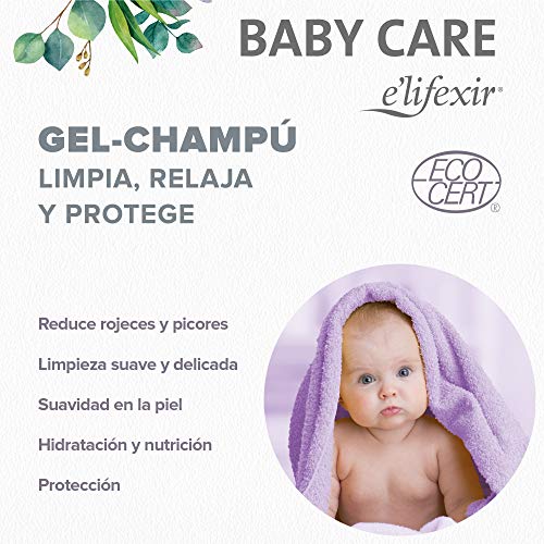 Elifexir Baby Care, Gel Champú Dermatológico Hipoalergénico para Bebés, 500ml