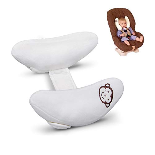 En forma de U Cochecito de cabeza y cuello de apoyo para el niño del niño recién nacido, Caja de Carseat ajustable Cojín Cuello Almohada Alivio, precioso diseño de la forma del plátano