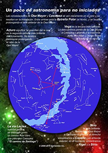 Encambio Alcrea Kit de 270 Estrellas Fluorescentes + Plantilla de 2 m². REPRODUCCIÓN EXACTA del Cielo + Mapa del Cielo con indicaciones. para un Techo o Pared