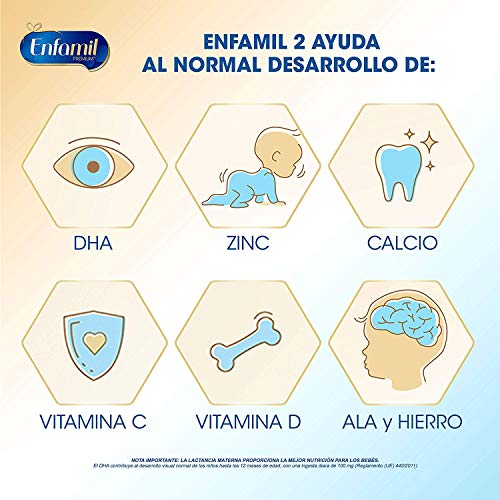 Enfamil Complete 2 - Fórmula leche infantil de continuación para lactantes bebés de 6 a 12 meses - Pack mensual de 4 latas x 800 gr