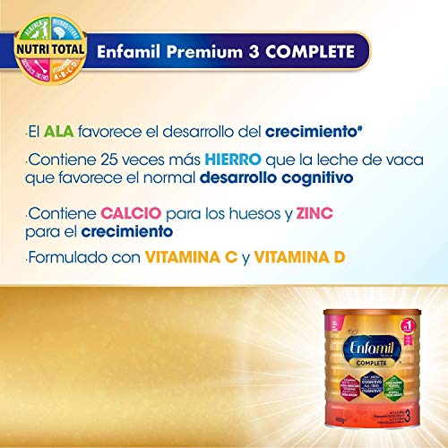 Enfamil Complete 3 - Leche infantil de continuación para lactantes niños de 1 a 3 años - 800 g