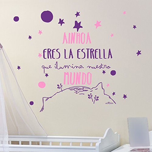 Enkolor/CREA tu Vinilo Infantil Personalizado con el Nombre Que desees/Tamaños/Colores