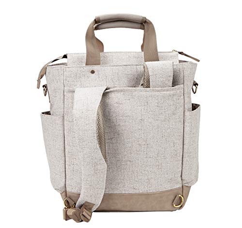 Ergobaby Bolso pañales coffee Run Lino, Mochila maternal de bebé con cambiador viaje Bebe