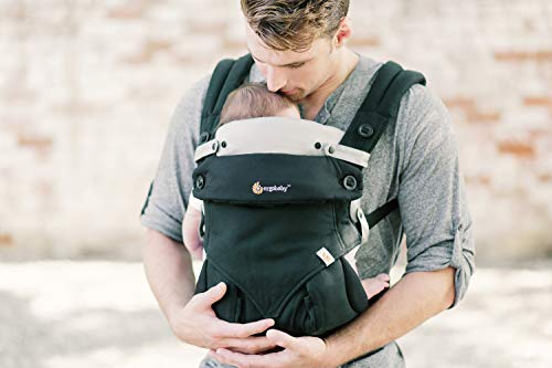 Ergobaby Mochila Portabebé Ergonómico Pack 360 con Cojín para Recién Nacidos, 4-Posiciones de Porteo, Negro/Camel