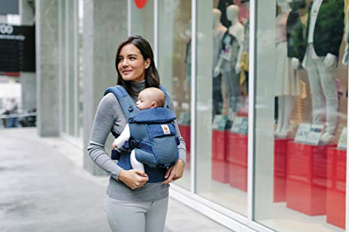 Ergobaby Mochila Portabebe Ergonómico Recien Nacido, Adapt Cool Air Mesh Flores Azules, Porta Bebes en Mochilas