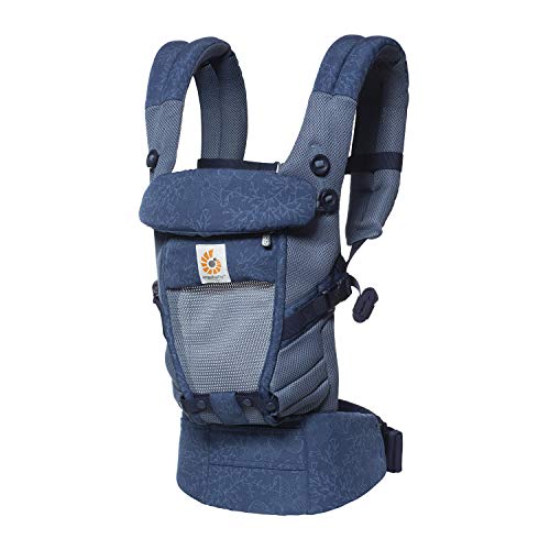 Ergobaby Mochila Portabebe Ergonómico Recien Nacido, Adapt Cool Air Mesh Flores Azules, Porta Bebes en Mochilas