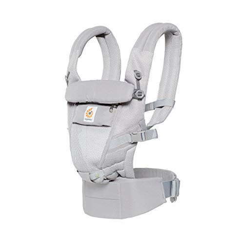 Ergobaby Mochila Portabebe Ergonómico Recien Nacido, Adapt Cool Air Mesh, Porta Bebes en Mochilas (Pearl Grey)