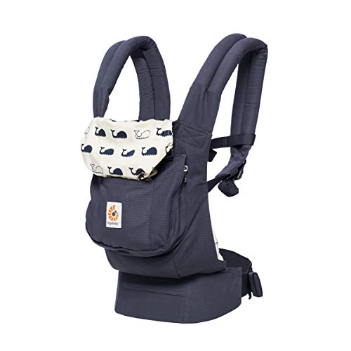 ERGObaby - Portabebés, colección original de 3 posiciones, portabebés ergonómico, con respaldo delantero para niños azul marino