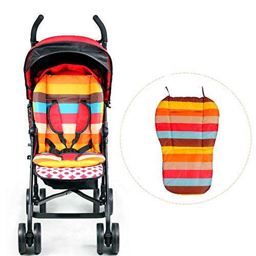 Eternitry Cochecito de bebé Cojín Cojín Trona Infantil Rayas Rayas Almohadillas Ajuste Universal Transpirable Protectora Cubierta de Asiento de Coche Niños Colorido Impermeable Suave Alfombra