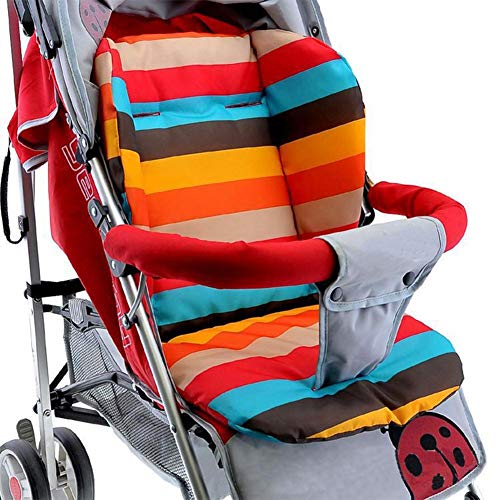 Eternitry Cochecito de bebé Cojín Cojín Trona Infantil Rayas Rayas Almohadillas Ajuste Universal Transpirable Protectora Cubierta de Asiento de Coche Niños Colorido Impermeable Suave Alfombra