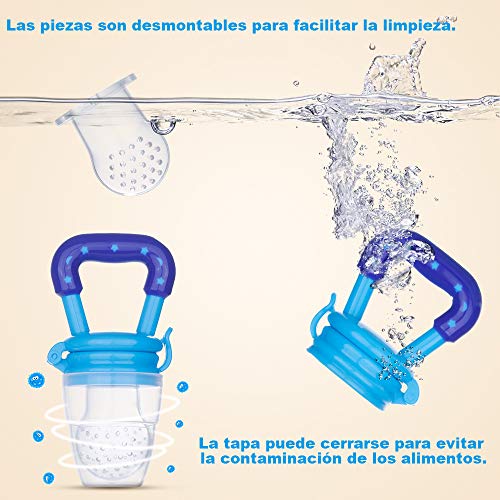 Faburo 3 Piezas Chupete Fruta,Baby Feeder Pacifiers de 3 Tamaños Diferentes con uno Clip para Chupete