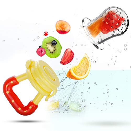 Faburo 3 Piezas Chupete Fruta,Baby Feeder Pacifiers de 3 Tamaños Diferentes con uno Clip para Chupete