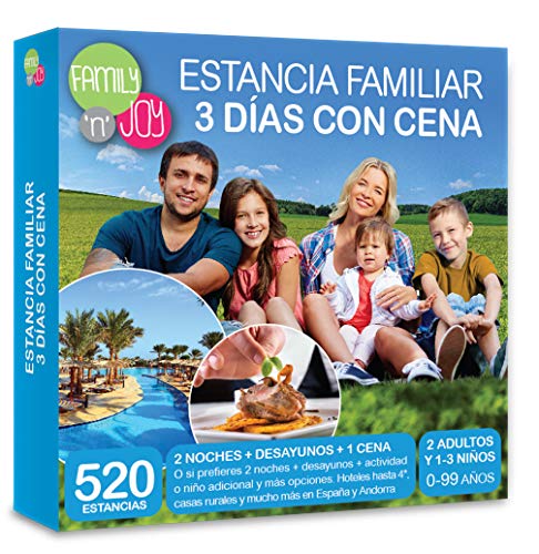 FAMILY 'N' JOY NJOY Experiences - Caja Regalo - Estancia Familiar 3 DÍAS con Cena - Más de 490 estancias Familiares con Cena a Escoger …