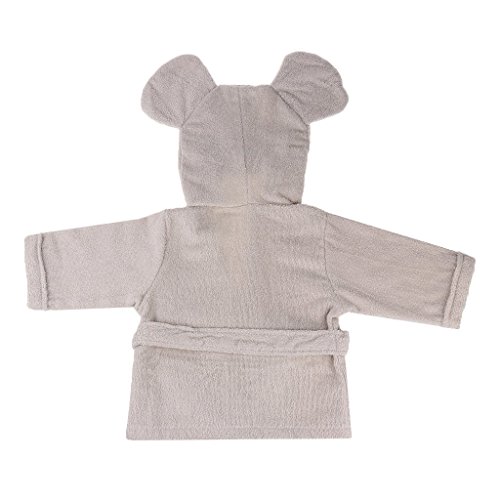 Fancyus Unisex ratón para niños de algodón para bebé con Capucha Albornoz de Toalla de baño, Gris