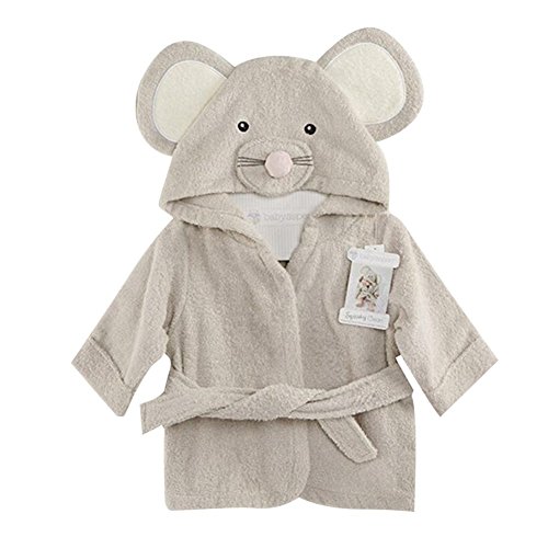 Fancyus Unisex ratón para niños de algodón para bebé con Capucha Albornoz de Toalla de baño, Gris