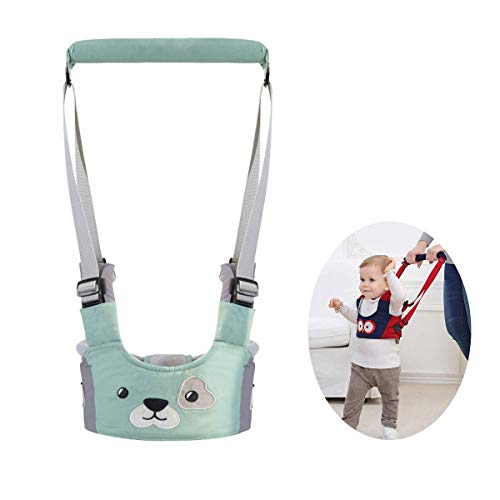 Felly Arnes Bebes, Ajustable Arnés de Seguridad Bebe con Hebilla de Seguridad, Toddler Walking Assistant, Transpirable Cinturón de Andador, Arnés de Bebe a Pie de Caminado Aprendizaje Chaleco (verde)