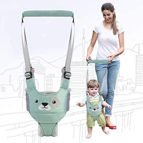 Felly Arnes Bebes, Ajustable Arnés de Seguridad Bebe con Hebilla de Seguridad, Toddler Walking Assistant, Transpirable Cinturón de Andador, Arnés de Bebe a Pie de Caminado Aprendizaje Chaleco (verde)