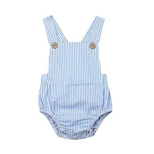 FELZ Ropa Bebe Niño Niña Verano Recién Nacido 0 Meses a 3 Años Mameluco Estampado con Rayas de Color Liso sin Mangas de Verano Traje de Sol Lindo FáCil De Poner Y Quitar Verano Pijamas Original Ropa