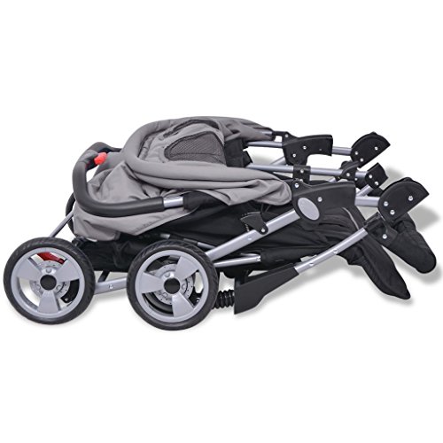 Festnight- Carrito Doble para Gemelos Sillas de Paseo 93 x 68 x 103 cm/ (Plegado): 94 x 80 x 44 cm