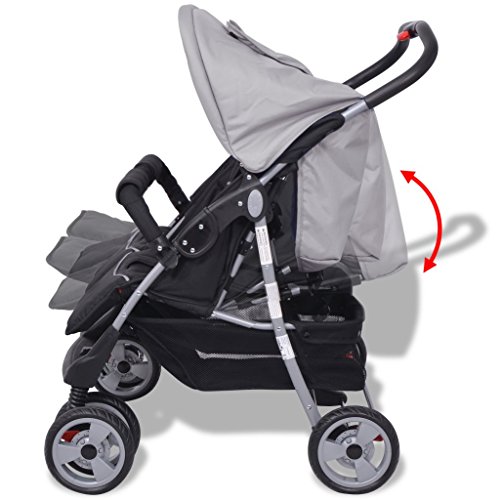 Festnight- Carrito Doble para Gemelos Sillas de Paseo 93 x 68 x 103 cm/ (Plegado): 94 x 80 x 44 cm