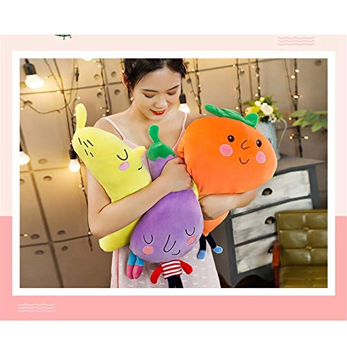 FHUA Juguetes Peluche，50 * 30cm Múltiples Estilos Frutas Verduras Plátano Limón Berenjena Brócoli Piña Peluche De Juguete Suave Muñeca Almohada Bebé (Color : B)