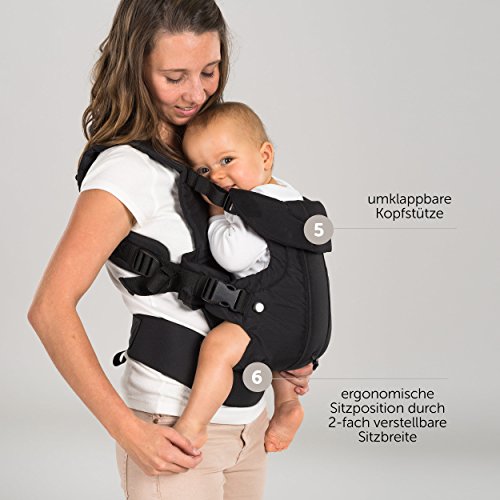 Fillikid - Mochila portabebés ergonómica 4 en 1 - Múltiples posiciones, crece con el niño, ajustable - para recién nacidos y bebés. (3,5-15 kg)