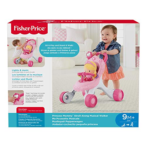 Fisher-Price Andador Cochecito de Muñecas, correpasillos bebé +9 meses (Mattel CGN65)