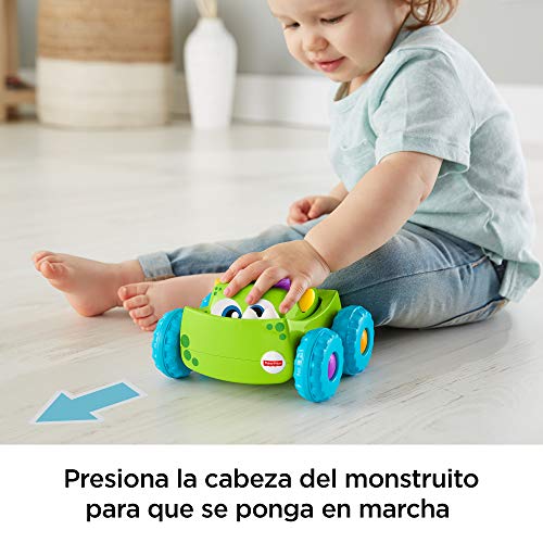 Fisher-Price Coche Monstruito verde, juguete gateo, bebé +9 meses (Mattel DRG15)