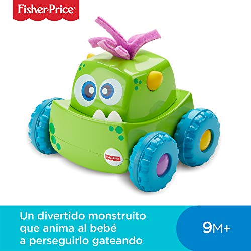 Fisher-Price Coche Monstruito verde, juguete gateo, bebé +9 meses (Mattel DRG15)