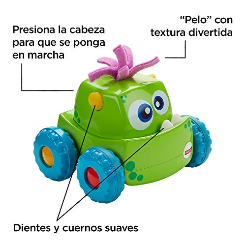 Fisher-Price Coche Monstruito verde, juguete gateo, bebé +9 meses (Mattel DRG15)